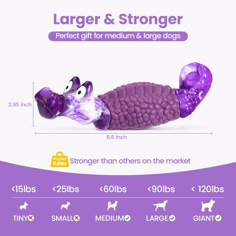 HGB Squeaky Dog Toys for Aggressive Chewers, Tough Indestructible Dog Chew Toy for Large Medium Dogs, Interactive Dog Toys to Keep Them Busy, Dog Toys for Boredom & Enrichment, Bacon Flavor - PawsPlanet Australia