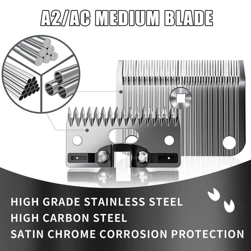 A2/AC Medium Blade Compatible with Lister Star, Legend, Liberty, and Fusion Animal Clippers, Cut Length 3/32 in (2.5 mm), 1 Pack - PawsPlanet Australia