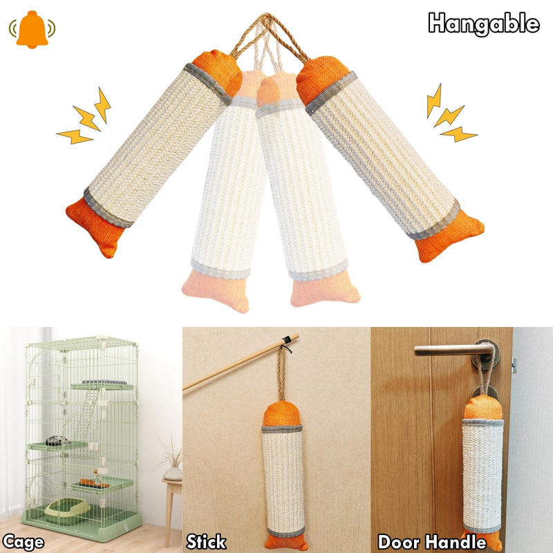 Cat Kicker Toy for Indoor Cats, Cat Scratcher Toy, Natural Sisal Kicker Toy for Cats(Oranger and Silver) Orange and Silver - PawsPlanet Australia