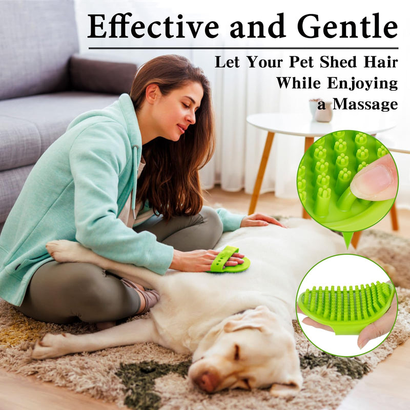 2PCS Dog Bath Brush | Dog Scrubber for Bath | Dog Shampoo Brush | Dog Washing Brush | Dog Shower Brush with Adjustable Handle,Suitable for Pets Deshedding, Washing, Massaging & Grooming (Green Blue) Green Blue - PawsPlanet Australia