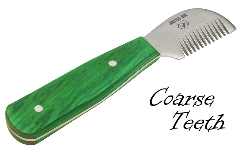 Bee Dog Grooming Coat Stripping Knife Stripper Trimmer Tool Wooded Handle Stripping Knives Set of 5 in Stainless Steel Non-Slip Tools for Grooming Dogs (GREEN) GREEN - PawsPlanet Australia