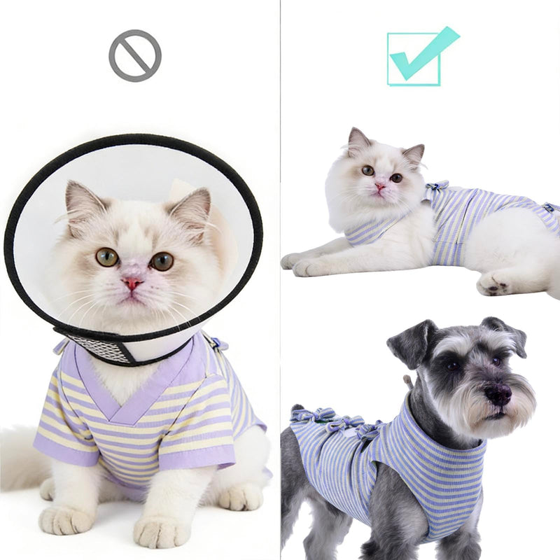 4 pcs Cat Surgery Recovery Suit, Dog Neuter Recovery Suit for Female Male Pets, Cat Onesie After Surgery Spay Neuter, Kitten Surgical Clothes, Bodysuit for Abdominal Wounds Skin Disease (Large) XL:Large cat and small dog 11-22lb
