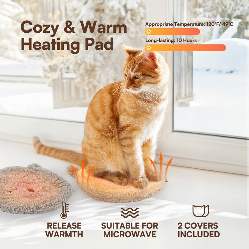 ALL FOR PAWS Microwavable Dog Heat Pad with 2 Covers, Pet Heating Pad for Kittens, Heated Pet Bed for Cats, Microwave Heating Pad for Pets - PawsPlanet Australia