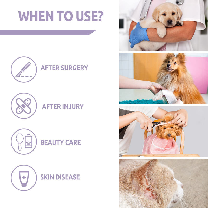 AOFITEE Dog Cone Collar Soft, Protective Dog Recovery Collar Pet Neck Donut E-Collar After Surgery, Comfy Water-Resistant Adjustable Elizabethan Collar for Cats Small Medium Dogs, Anti Licking Purple