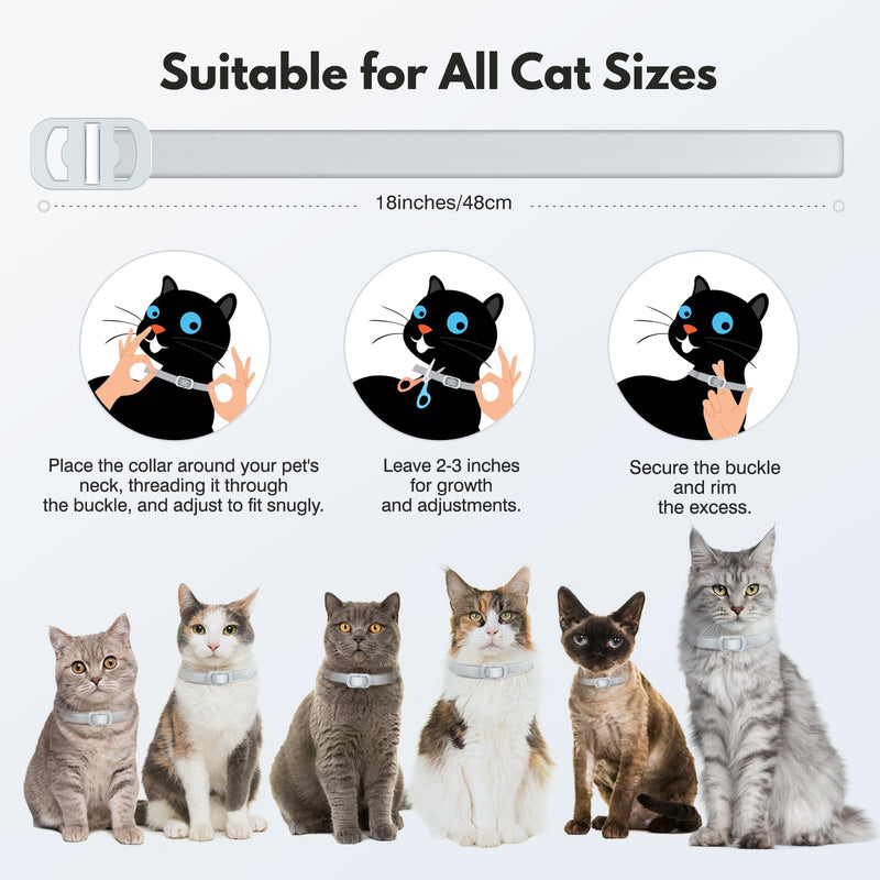 Natural Flea and Tick Collar for Cats – 4 Pack, Long-Lasting Protection, Waterproof, Adjustable Size for Kittens and Adult Cats