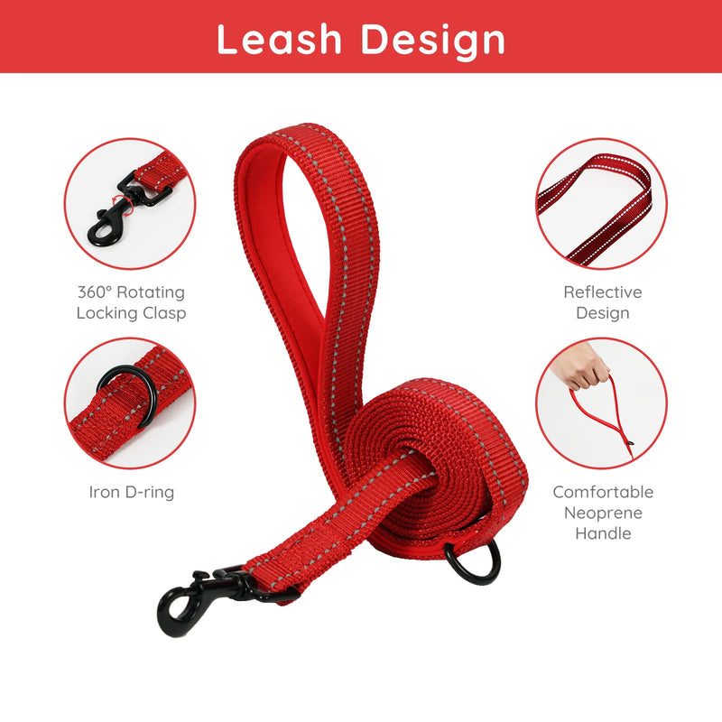 BELLA & PAL Puppy Harness with Leash Set, Dog Harness for Small Dogs No Pull, Dog Leash for Small Dogs, Step in Harness for Extra Small Dogs, Red Harness, S - PawsPlanet Australia