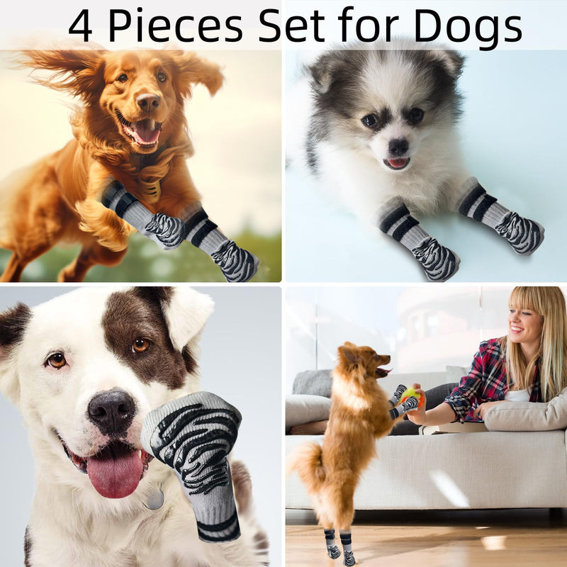 Anti-Slip Dog Socks with 2 Adjustable Straps, Suitable for Hardwood Floors and Warm/Cold Pavements, Anti-Licking and Anti-Slip, Ideal for Dog Paw Protection,for All Dog Breeds (L) L - PawsPlanet Australia