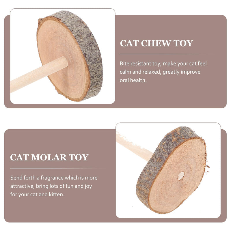 Gadpiparty Wooden Cat Chew Toy Set with Silver Wine for Dental Cleaning, Stress Relief and Transport for Kittens and Cats, Random Style