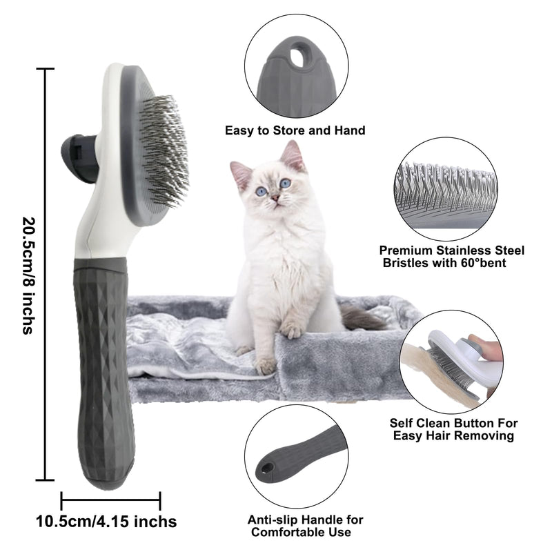 4Pcs Dog Shower Grooming Kit, Soft Silicone Pet Shampoo Massage Dispenser Brush, Adjustable Soothing Rubber Brush, Self-Cleaning Slicker Comb, Gentle Deshedding Brush Glove for Cats & Dogs - PawsPlanet Australia