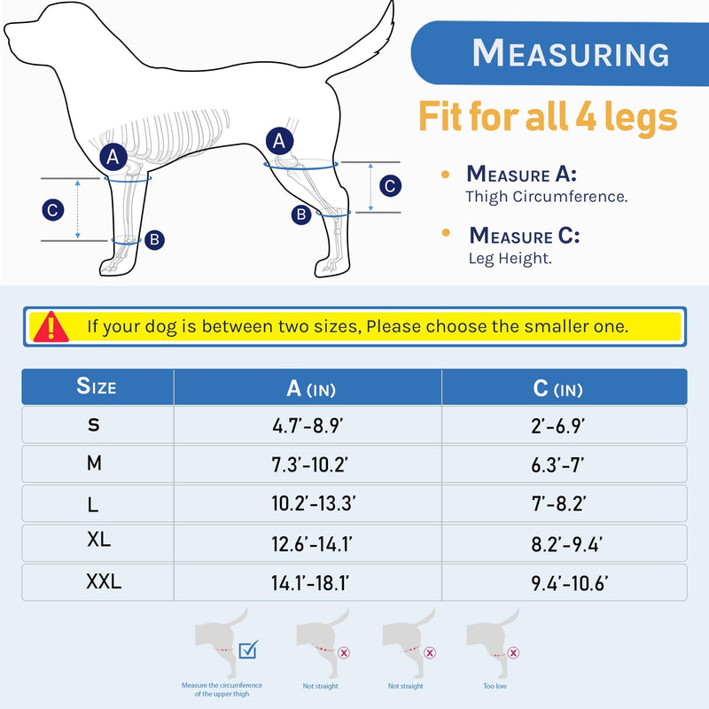 Dog Knee Brace for Hind and Rear Leg, Support for Dog ACL CCL Cruciate Ligament Injury Joint Pain and Muscle Sore, Size XXL Black - PawsPlanet Australia