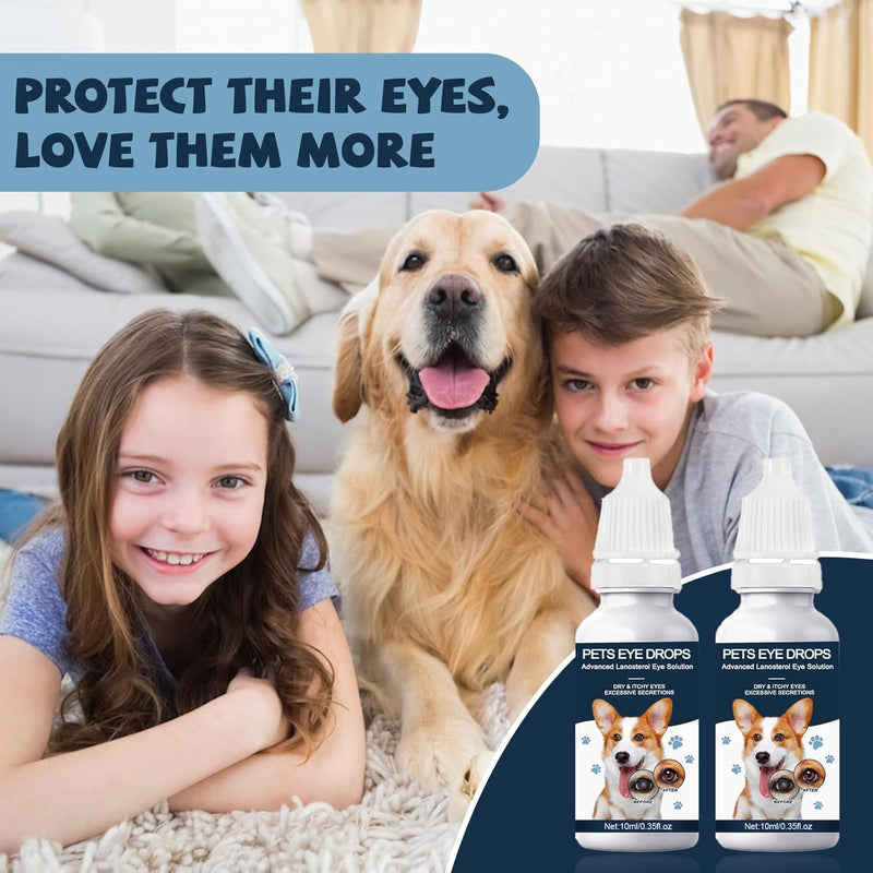 Cataract Drops for Dogs, Dog Eye Drops, Effective Dog Eye Infection Treatment Dog Eye Cleaner Cataract Eye Drops, Improve Vision Clarity, Relieve Red Eyes & Allergy Symptoms(2 x 10 mL) - PawsPlanet Australia