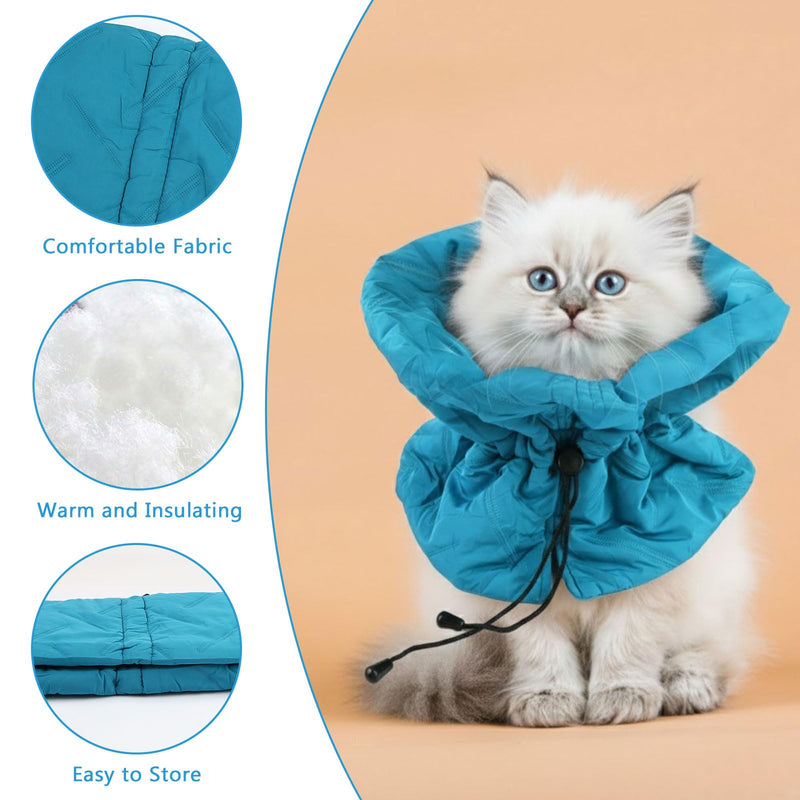 Hopton Cat Collar, Adjustable Cat Collar, Soft Cat Collar, Collar for Cats Dogs After Surgery and Lick Protection from Wounds (Blue, S (14-25 cm) blue S(14-25CM)