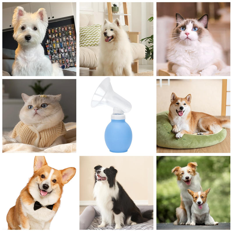 Breast Pump for Dog, Pet Breast Pump, Dog Breast Pump Help Your Pet Breast-Feed Newborn Pets Silicone Manual Breast Pump for Cats Blue - PawsPlanet Australia