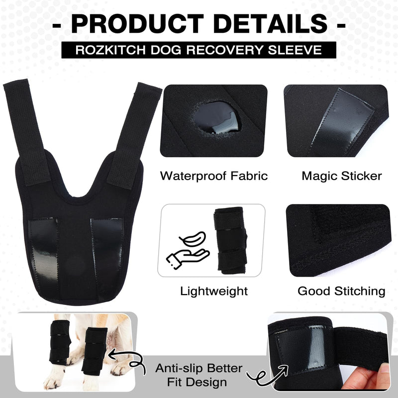 PUMYPOREITY 2Pcs Dog Rear Leg Hock Brace, Dog Hock Joint Brace for Sprains, Front/Hind Leg Support for Arthritis, Stability after Injury, Hock(Ankle) Support HockWrap Sleeve(Black, M) Black