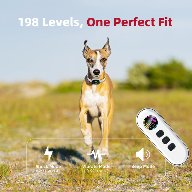 2025 Upgraded Shock Collar for Dogs, Dog Training Collar with Remote Control for Medium Large Dogs, 3 Training Modes - Beep, Vibration and Shock with Safety Lock, IPX7 Waterproof, Rechargeable,White White 15LBs+ - PawsPlanet Australia
