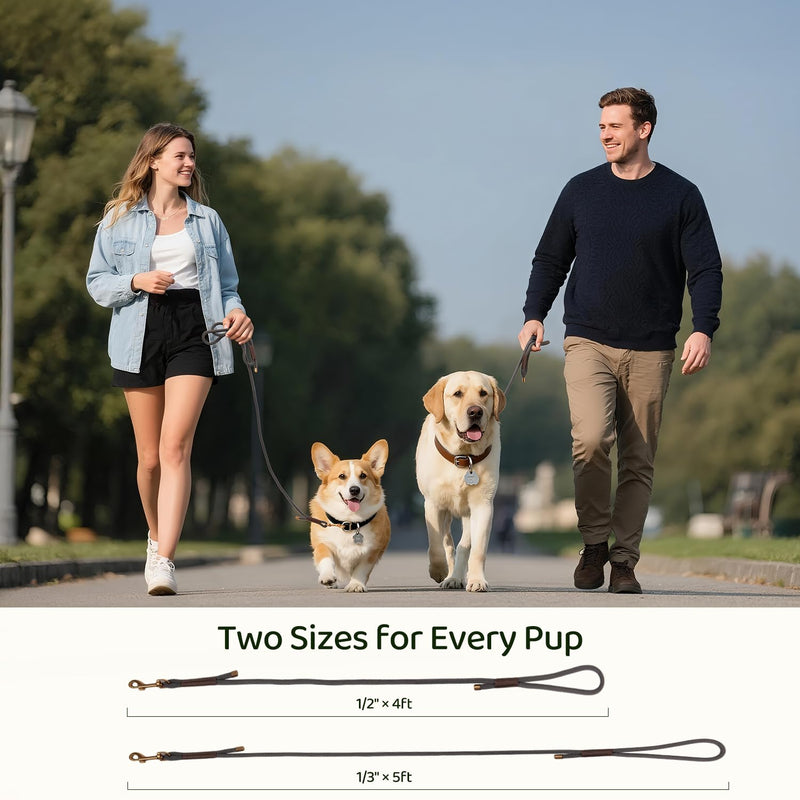 Xlife Handwoven Rope Dog Leash - Heavy Duty No Pull Braided Nylon for Large, Medium & Small Dogs, 5ft Strong Pet Rope Lead for Walking Playing and Training 1/3" × 5FT - PawsPlanet Australia
