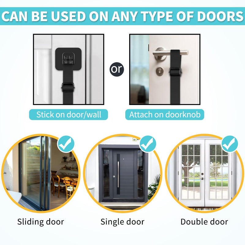 COOYOO Dog Doorbells, Adjustable Potty Training Dog Bells, Upgraded for Training Your Puppy The Easy Way, Premium Quality Housetraining Hanging Bell-5 Extra Large Loud 1.5 DoorBells 01-Black - PawsPlanet Australia