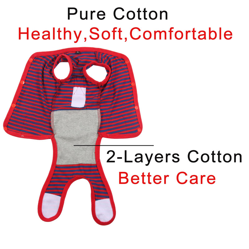 2Pcs Dog Surgery Recovery Suit Substitute E-Collar & Cone,Recovery Onesie Puppy Surgical,Cat Recovery Shirt Dog Wounds Bandages Prevent Licking Dog,XS X-Small(Pack of 2) 2Pcs(Red Stripe+Grey Print) - PawsPlanet Australia