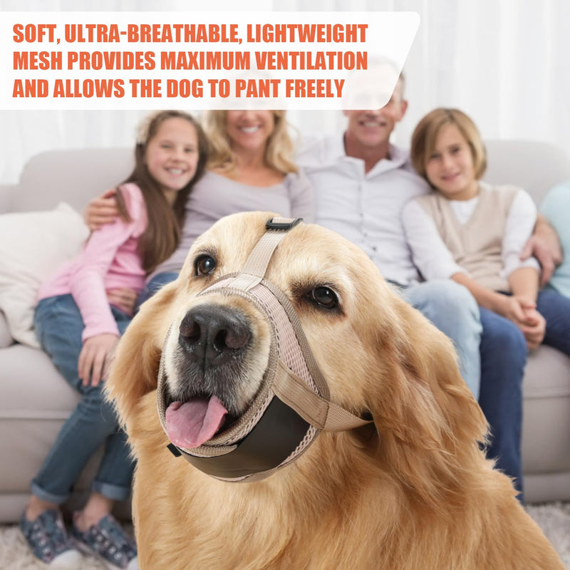 Muzzle for Dog, Soft Pet Muzzle to Stop Chewing Puppy Muzzle with Breathable Mesh & Stable Head Strap Design Mouth Mesh Muzzle Prevent Biting for Large Medium Small Dogs (S) S - PawsPlanet Australia