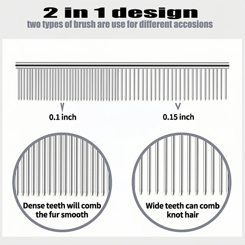 3-Pack Pet Grooming Metal Combs Set, Large Medium Small Sizes, Stainless Steel Detangling Tool for Dogs and Cats - PawsPlanet Australia
