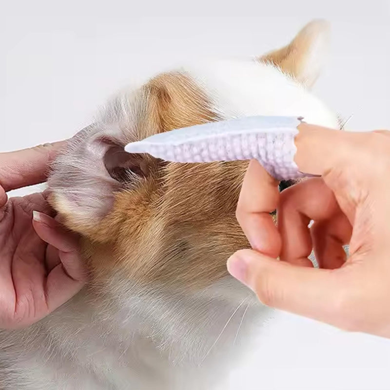 H&H Pets Disposable Finger Toothbrush Dental Dry Wipes -Ultra Soft, Fragrance Free, Hypoallergenic, 20 Count - PawsPlanet Australia
