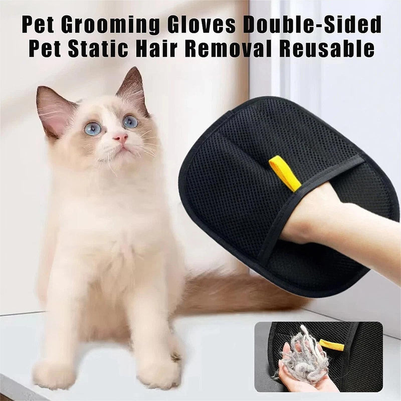 3 Pcs Pet Hair Removal Gloves Brush, Reusable Cat Dog Electrostatic Hair Remover Grooming Glove Tool - PawsPlanet Australia