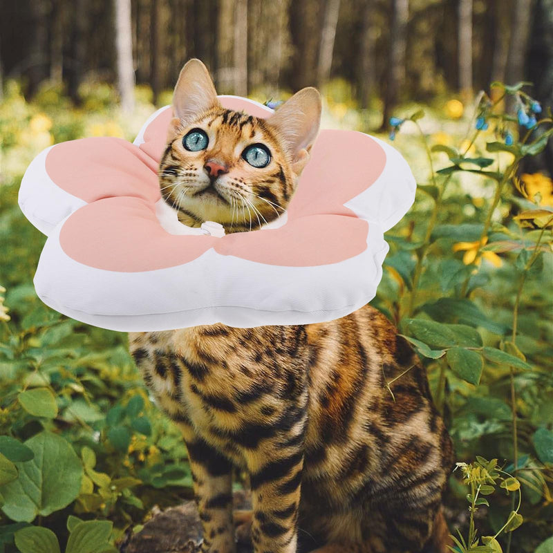 NUOBESTY Pet Recovery Collar, Flower Shape, Made of PP Cotton, Breathable Anti-Leak Collar for Cats After Surgery, Protective Collar for Small Cats 1-13 kg