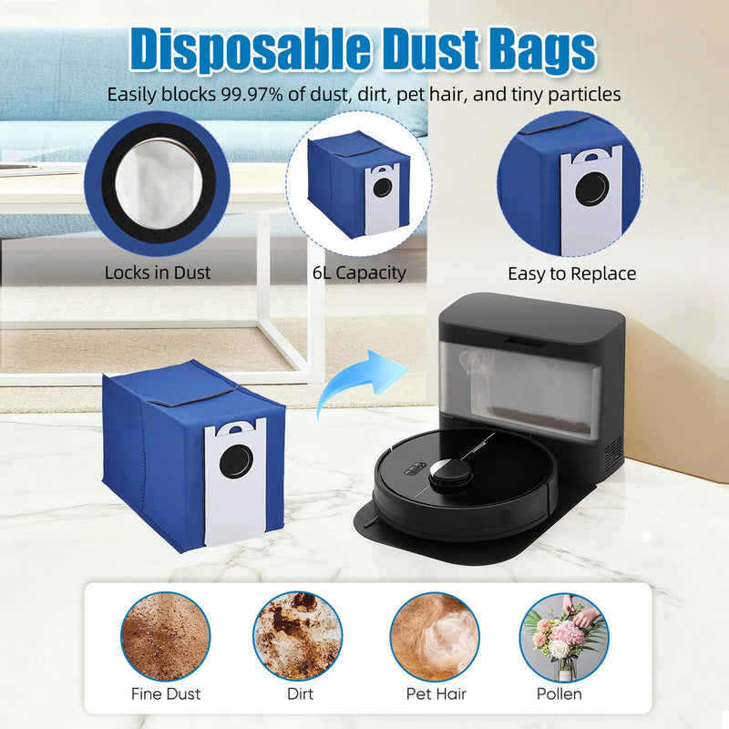 14-Piece Ultravision Replacement Parts Kit for bObsweep Ultravision/Ultravision Pet Robot Vacuum - Includes 1 Main Brush, 4 Side Brushes, 4 HEPA Filters, 4 Dust Bags & 1 Cleaning Tool