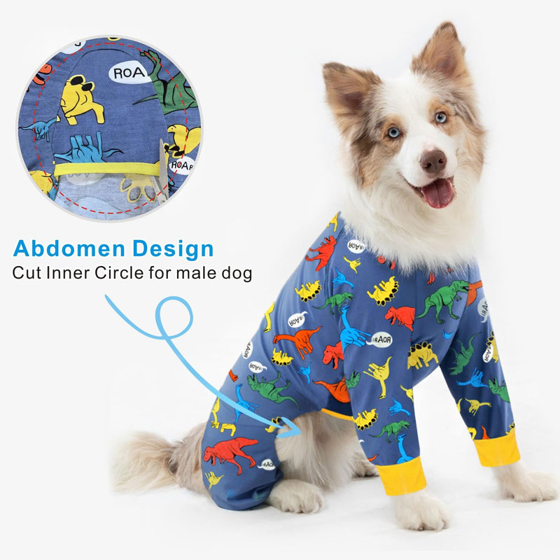 Recovery Suit for Dogs After Surgery - Large Medium Dog Pajamas Bodysuit, Full Body Onesie, Cone Alternative, Prevent Licking, Male Female 6XL NavyBlue