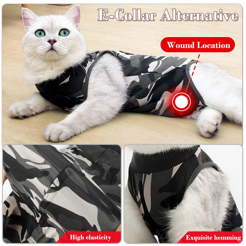 Cat Recovery Suit for Abdominal Wounds or Skin Diseases, Breathable Cat Onesie for Cats After Surgery Spay Neuter, Anti Licking Cat Cone Alternative, Professional Pet Surgery Recovery Shirt Large Camouflage - PawsPlanet Australia