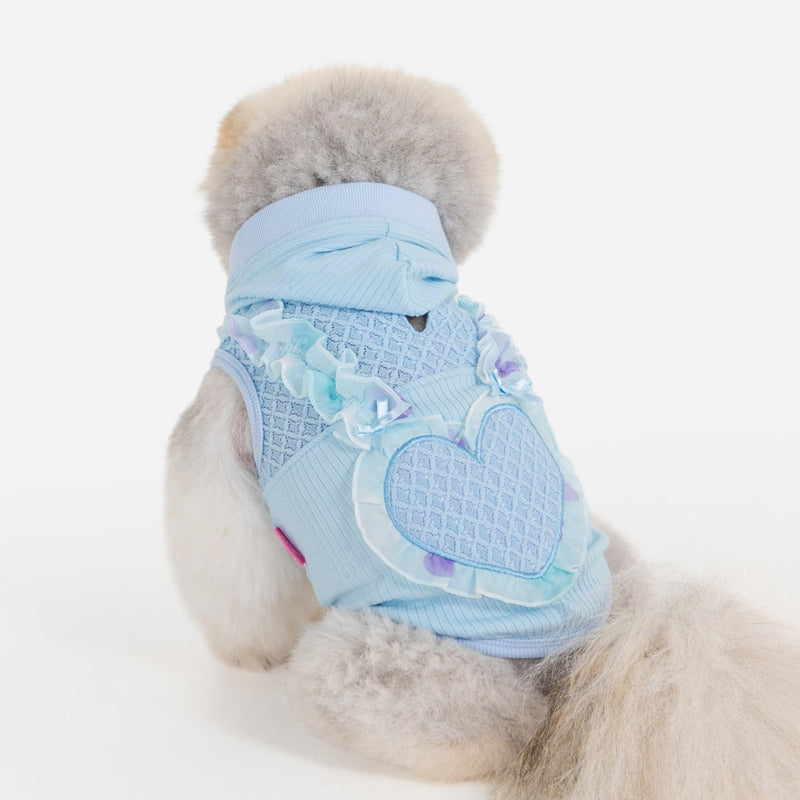 Pinkaholic New York Tiana Dog Shirt Hooded Trendy Fashionable Cute Dog Apparel for Small Dogs, Sky Blue, Small Sky Blue_Tiana - PawsPlanet Australia