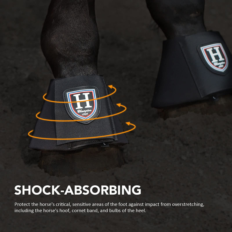 Harrison Howard Horse Neoprene Bell Boots Provide Long-Lasting Protection for Your Horse Sold in Pairs Black Full (Large)