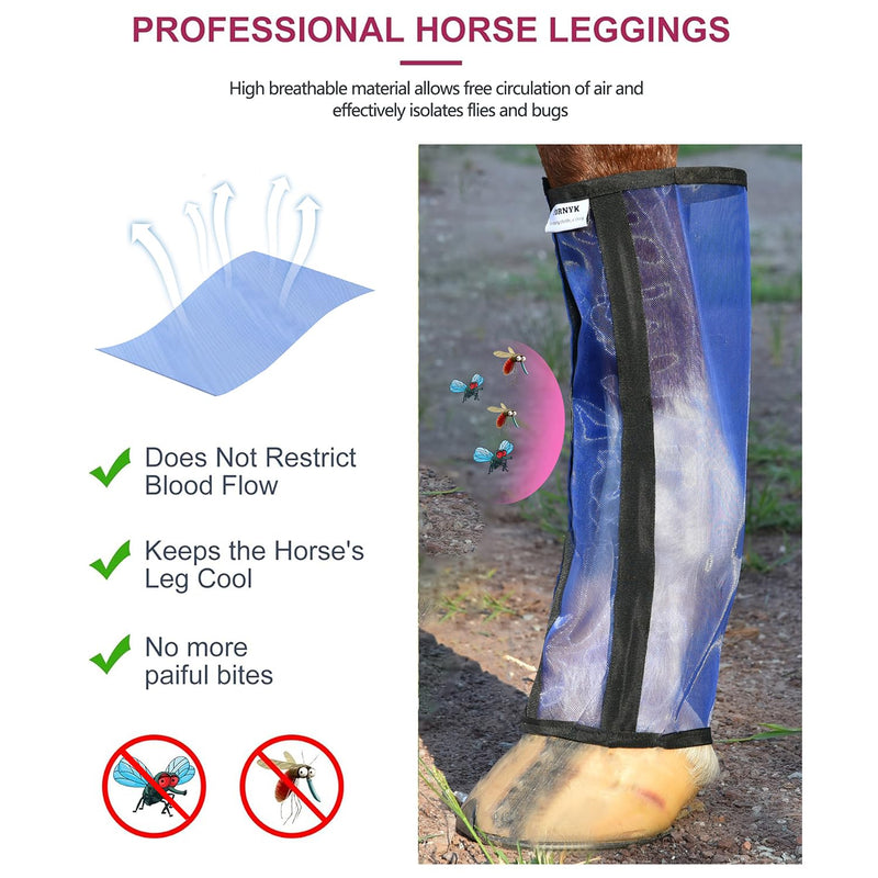 Mesh Horse Fly Boots Set of 4, Non-Slip Horse Leggings, Loose Fitting Fly Boots for Horses, Breathable Adjustable Leg Wraps, Reduce Stomping & Stay Up, Not Sag, No Rub Small for 10-13 hand pony/donkey Black - PawsPlanet Australia