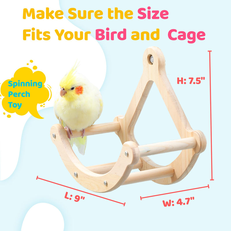 Bird Perch Toy, Interactive Rocking Parakeet Toys and Perches, Wooden Exercise Cockatiel Toys, Intelligence Birds Enrichment Toy for Parrot, Bird Cage Accessories Perch for Budgies Conure - PawsPlanet Australia