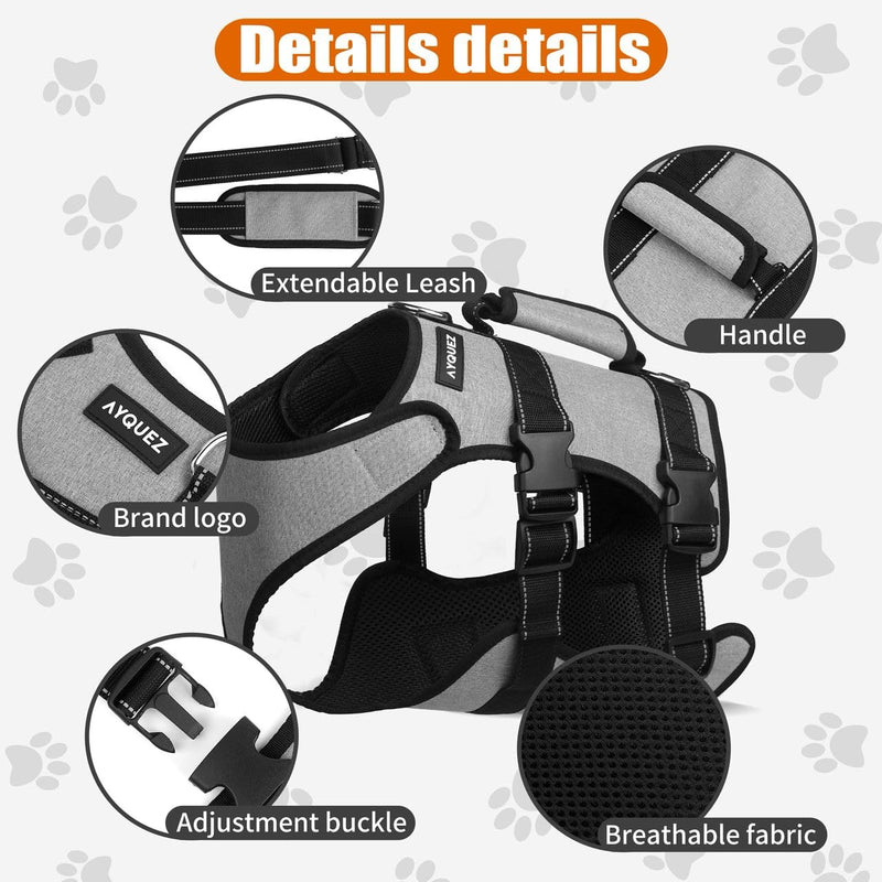Ayquez Dog Lift Harness with Storage and Transport Bag, Dog Harness with Handle for Lifting & Hip dysplasia, arnés para Perros pequeños, pechera para Perros (Gray, M) Gray - PawsPlanet Australia