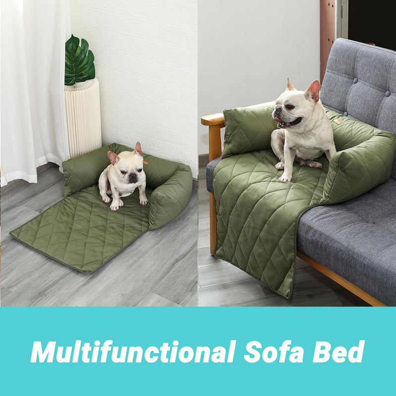 Pet Sofa Bed for Dogs and Cats, Non-Slip Mat, Comfortable Pet Cushion for Small & Medium Dogs, Furniture Protector for Sofa, Cat/Dog Couch Cover Mat - Green - PawsPlanet Australia
