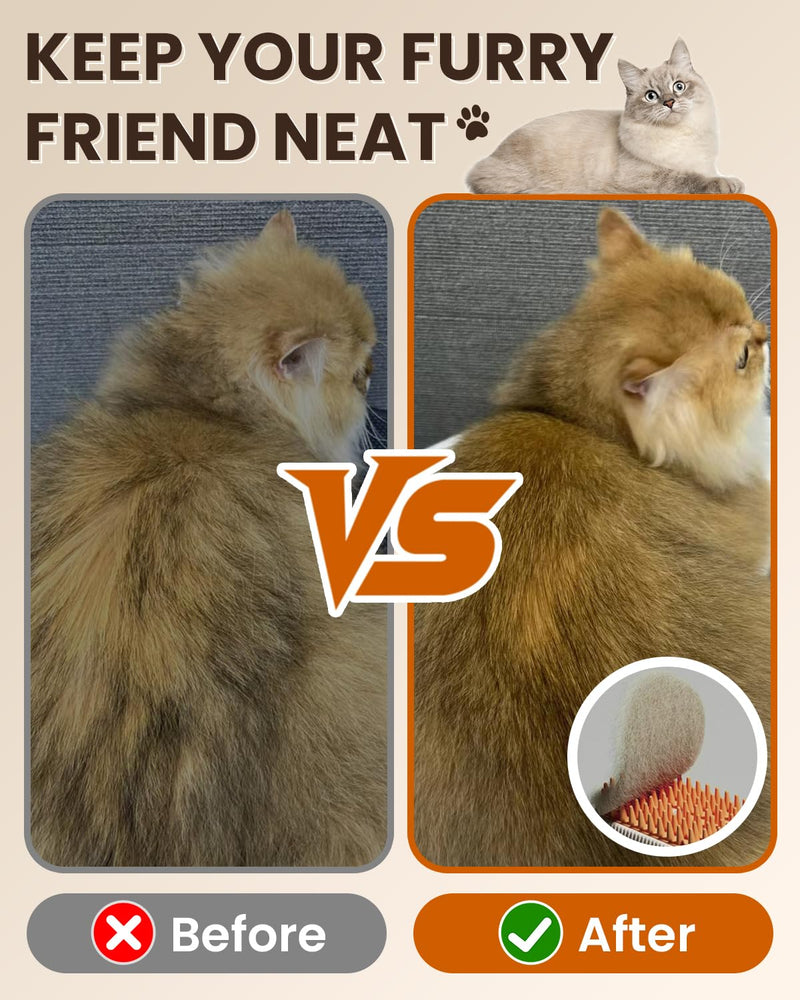 Cat Steam Brush for Shedding, Pet Steam Brush for Cats and Dog, 4 in 1 Rechargeable Cat Hair Brush, Spray Anti-Static, Massage, Cleaning, Shedding & Combing All In One, for Long & Short Haired Pets! Cream - PawsPlanet Australia