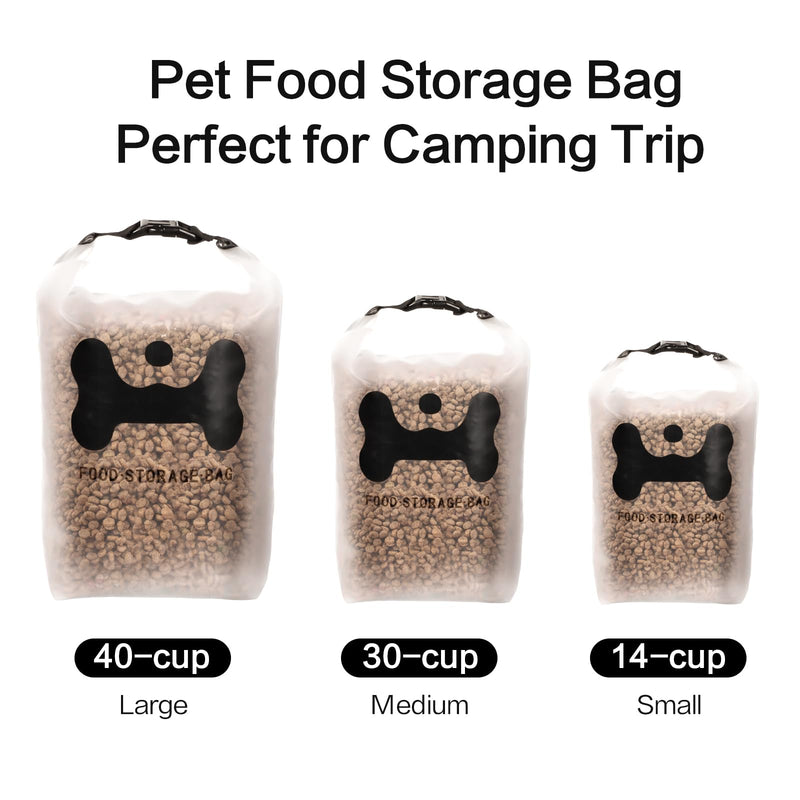 ANVS Silicone Pet Food Storage Bag,40-Cup Dog Food Travel Bag with 2PCS Collapsible Bowls, Perfect for Camping Trip, Dog Boarding, Weekend Getaways and Travel Large - PawsPlanet Australia