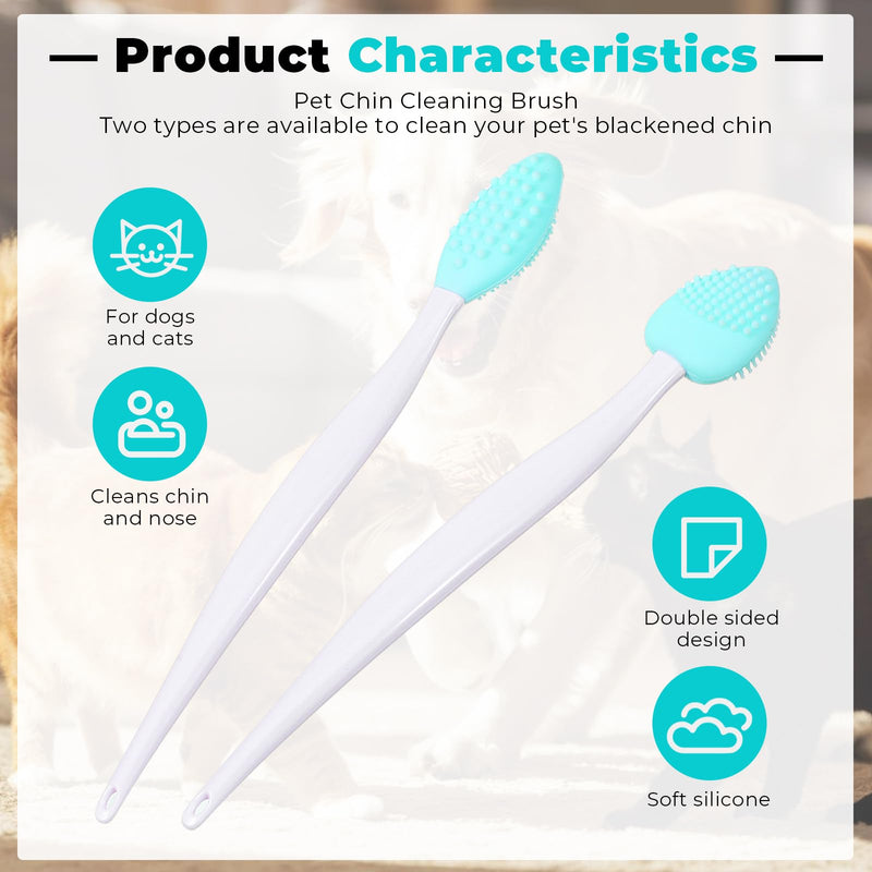 4Pcs Cat Acne Chin Treatment, Black Seed Brush Soft Silicone Cat Grooming Scraper Brush, for Cats Chin Acne & Blackhead Exfoliation, Double-sided Cat Brush 4Pcs - PawsPlanet Australia