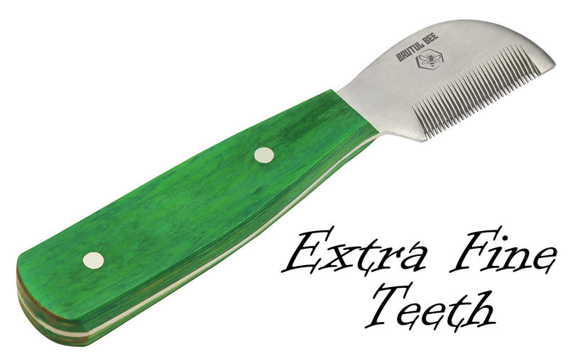 Bee Dog Grooming Coat Stripping Knife Stripper Trimmer Tool Wooded Handle Stripping Knives Set of 5 in Stainless Steel Non-Slip Tools for Grooming Dogs (GREEN) GREEN - PawsPlanet Australia