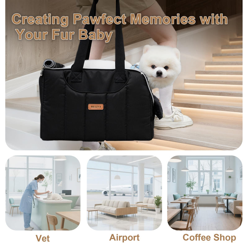 Dog Purse Carrier for Small Dogs Cats Rabbits Up to 15lbs, Lightweight Pet Sling Carriers with Crossbody Strap, Portable Puppy Soft Sided Tote Bag Carrier for Vet,Hiking,Travel Black - PawsPlanet Australia
