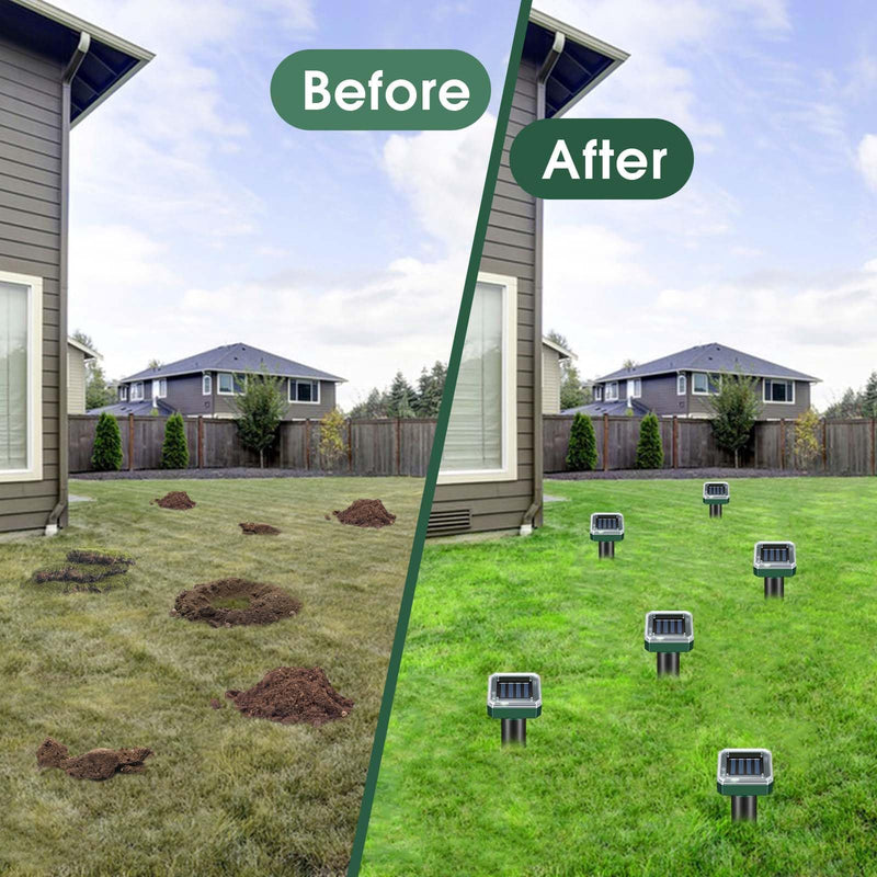 Mole Repellent Solar Powered, Ultrasonic Repeller 4-Pack, Waterproof Sonic Spikes Gopher Vole Groundhog Snake Chipmunk Mole Deterrent Get Rid of Moles in Your Yard (4) 1 Count (Pack of 4) - PawsPlanet Australia