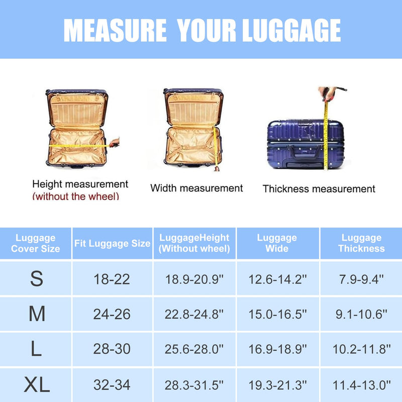 Pet Travel Luggage Protector, Washable Dog Design Suitcase Case with “Happy travel” Text Anti-scratch for 28",30"Bag L(28"-30" Suitcase) 53 - PawsPlanet Australia