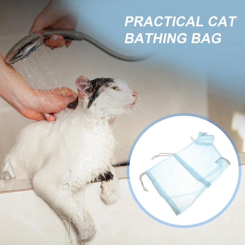 CLISPEED Breathable cat grooming bag made of polyester with adjustable mesh fabric and scratch-resistant design for safe grooming and relaxed bath time