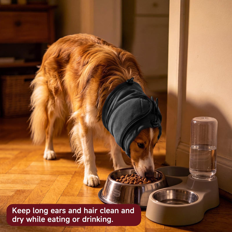 Ear Protection for Dogs, Soothing Fireworks, Thunderstorms, Infection Prevention & Ear Hygiene, Elastic, Grey, M gray