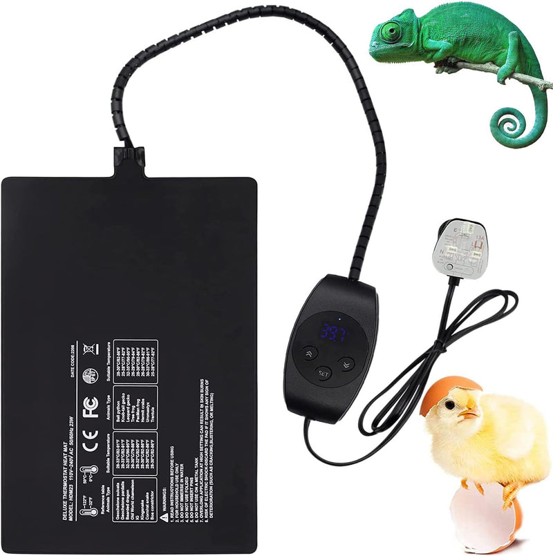iPower Terrarium Reptile Heating Pad Under Tank Warmer Heater Mat with Digital Thermostat 4" x 7" & Control