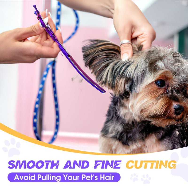 JASON 7.5" Curved Chunkers Shears - Professional Dog Scissors for Grooming, Japanese 440C Stainless Steel Blender Shears with Diamond Adjustable Screw (35 Teeth, Purple) A-Curved Chunker - PawsPlanet Australia