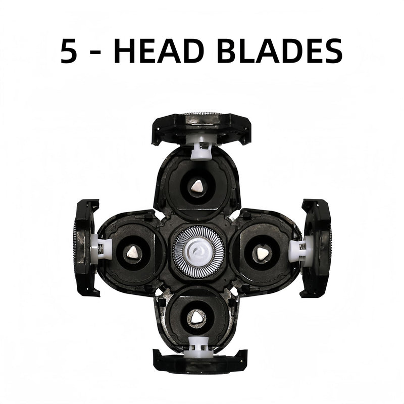 3 pcs Blades Refills Compatible with Freebird Head Shaver, 5 Blades Shaver Replacement Heads for Bald Men Freedom Grooming + 1 Cleaning Brush, Silver 3pcs