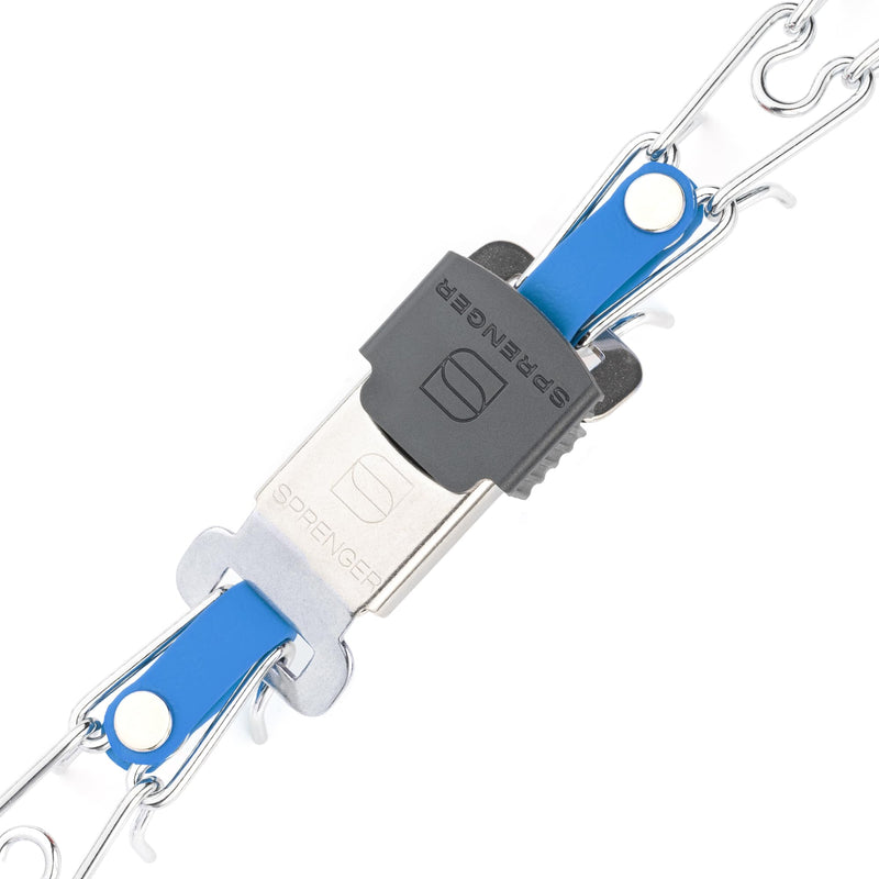Herm Sprenger Chrome Plated Steel Dog Collar with Quick Release ClicLock Buckle O-Ring Biothane Insert Training Collar Made in Germany (Cerulean Blue, 16in x 2.25mm(Neck Size up to 13-14in)) Cerulean Blue 16in x 2.25mm(neck size up to 13-14in)