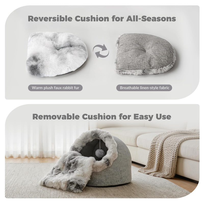 Avont Soft Cat Recovery Cone Collar Bundle with Cat Bed Cave for Indoor Cats